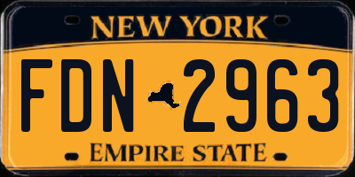 NY license plate FDN2963