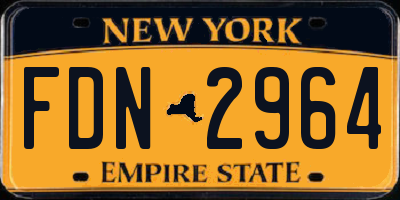 NY license plate FDN2964