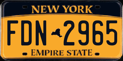 NY license plate FDN2965