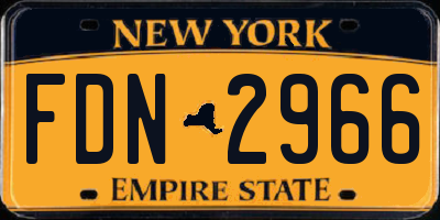 NY license plate FDN2966