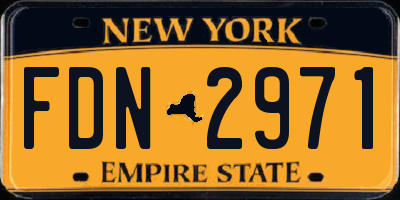 NY license plate FDN2971