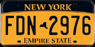 NY license plate FDN2976