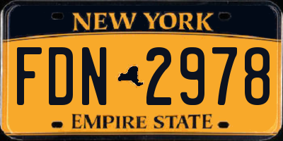 NY license plate FDN2978