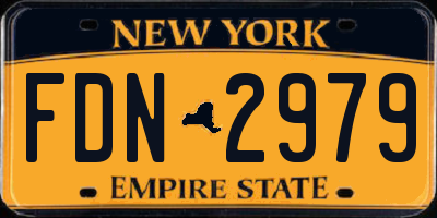 NY license plate FDN2979