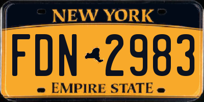 NY license plate FDN2983