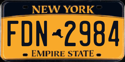 NY license plate FDN2984