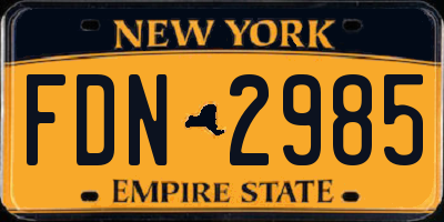 NY license plate FDN2985