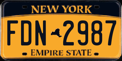 NY license plate FDN2987