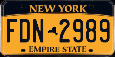 NY license plate FDN2989