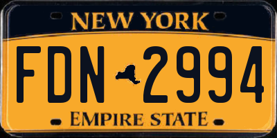 NY license plate FDN2994