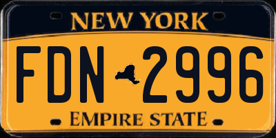 NY license plate FDN2996