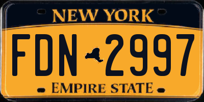 NY license plate FDN2997