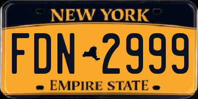 NY license plate FDN2999