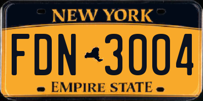 NY license plate FDN3004