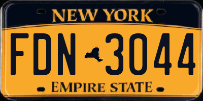 NY license plate FDN3044