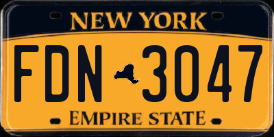 NY license plate FDN3047