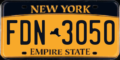 NY license plate FDN3050