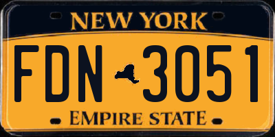 NY license plate FDN3051