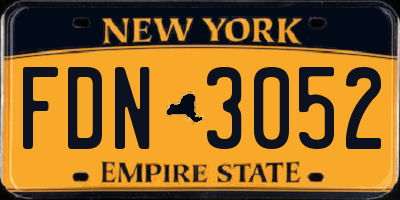 NY license plate FDN3052