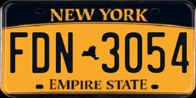 NY license plate FDN3054