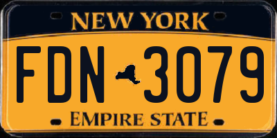NY license plate FDN3079