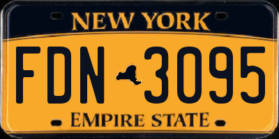 NY license plate FDN3095