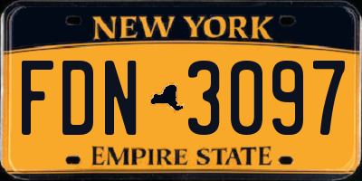 NY license plate FDN3097