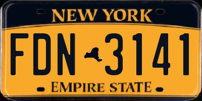 NY license plate FDN3141