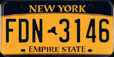 NY license plate FDN3146