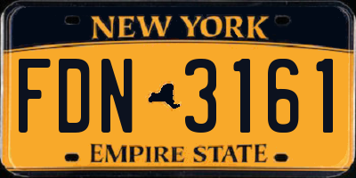 NY license plate FDN3161