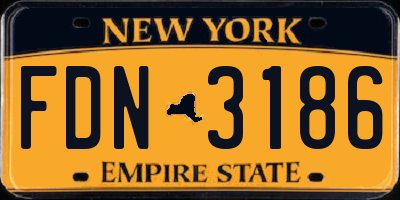 NY license plate FDN3186