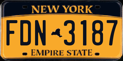 NY license plate FDN3187
