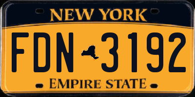 NY license plate FDN3192