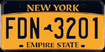 NY license plate FDN3201