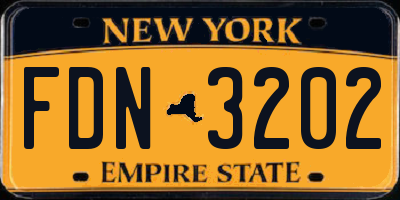 NY license plate FDN3202