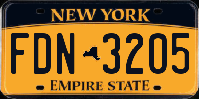 NY license plate FDN3205