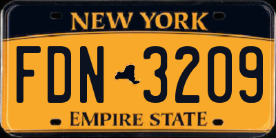 NY license plate FDN3209