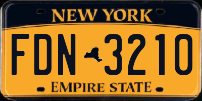 NY license plate FDN3210