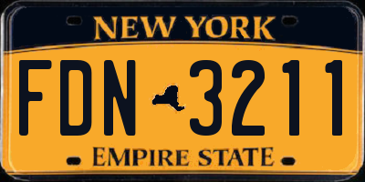 NY license plate FDN3211