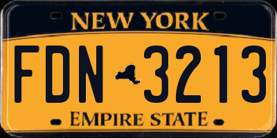 NY license plate FDN3213