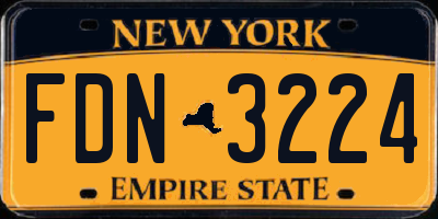 NY license plate FDN3224