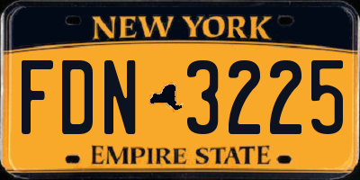NY license plate FDN3225