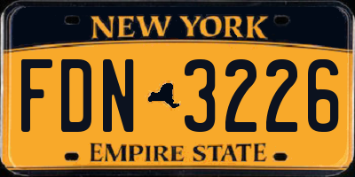 NY license plate FDN3226