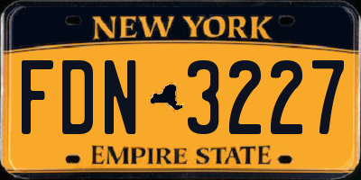 NY license plate FDN3227