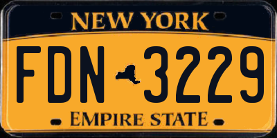 NY license plate FDN3229