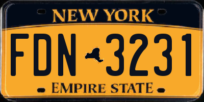 NY license plate FDN3231
