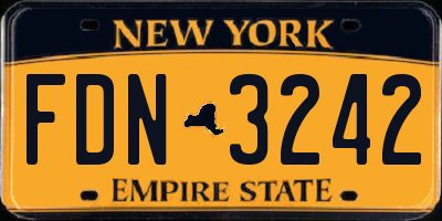 NY license plate FDN3242