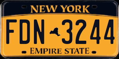 NY license plate FDN3244