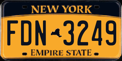 NY license plate FDN3249