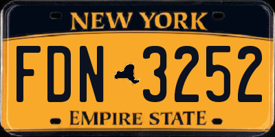 NY license plate FDN3252